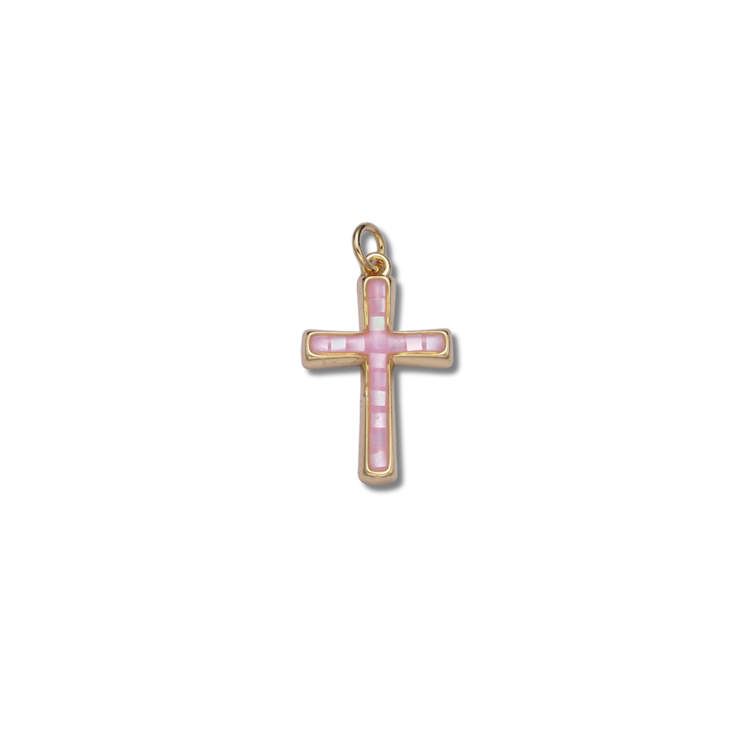 PINK CROSS CHARM (M)