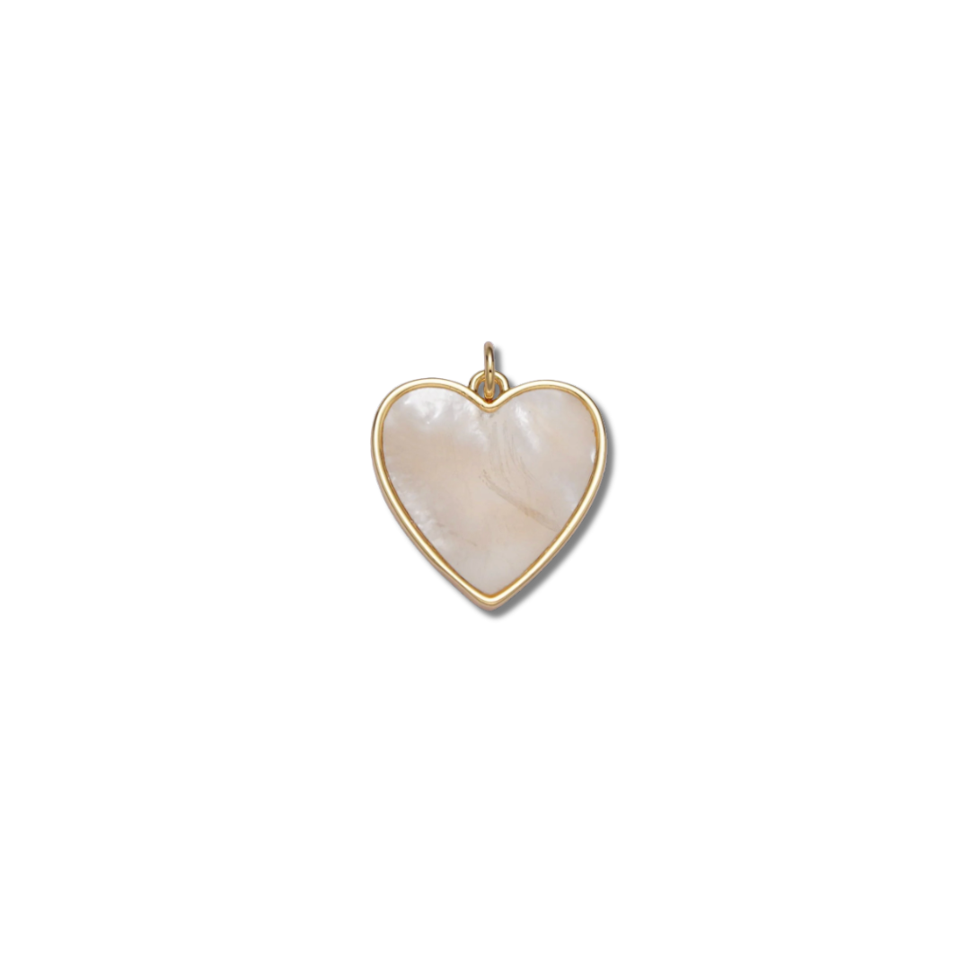 MOTHER OF PEARL HEART CHARM (M)