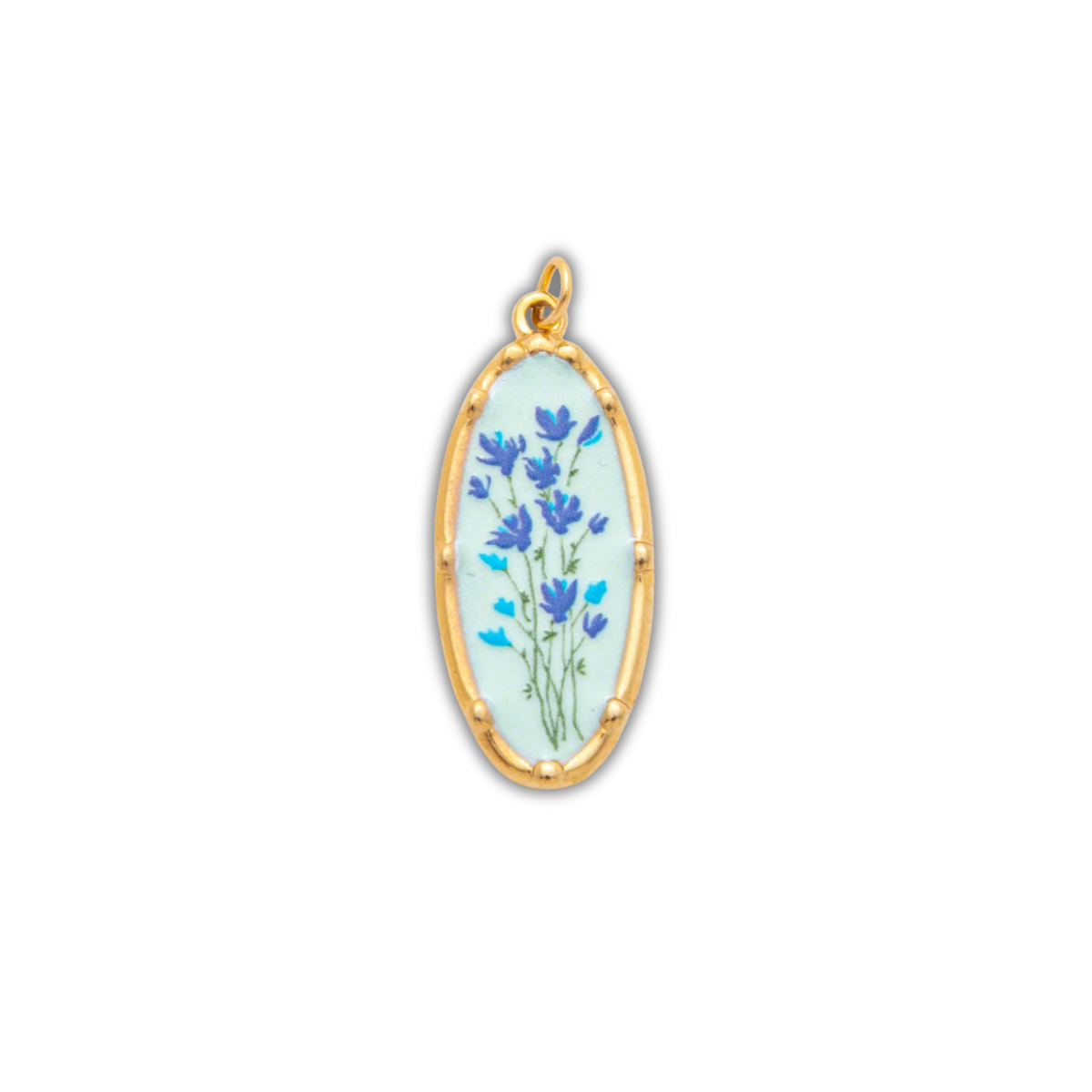 PAINTED BLUE WILDFLOWER CHARM (L)