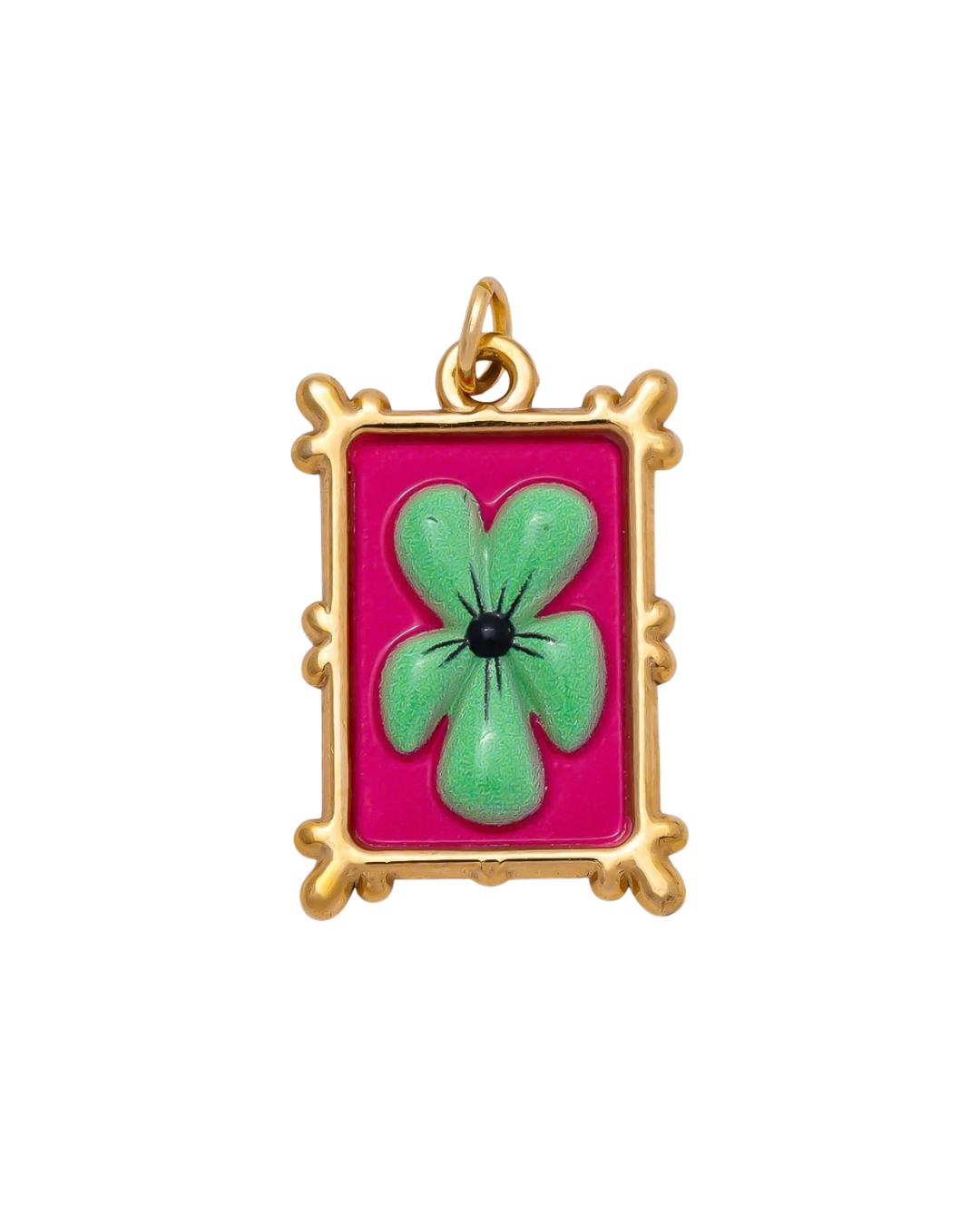 FRAMED GREEN FLOWER (M)