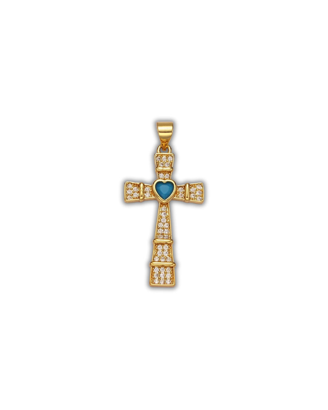 TURQUOISE HEART CROSS (L)