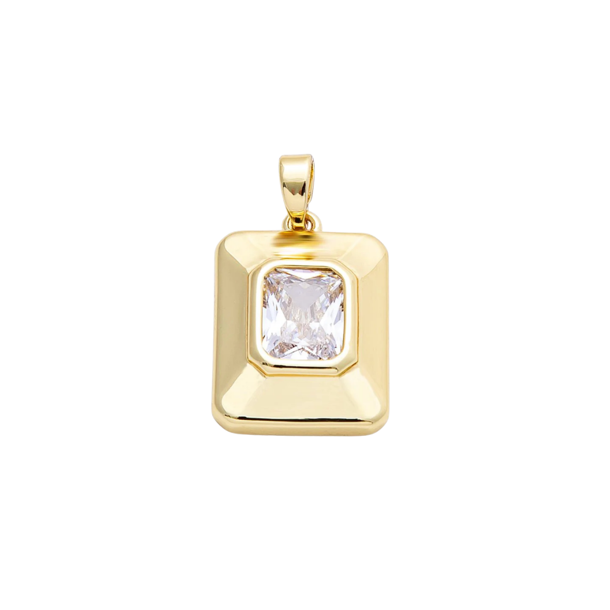 CZ BEZEL SQUARE CHARM (L)