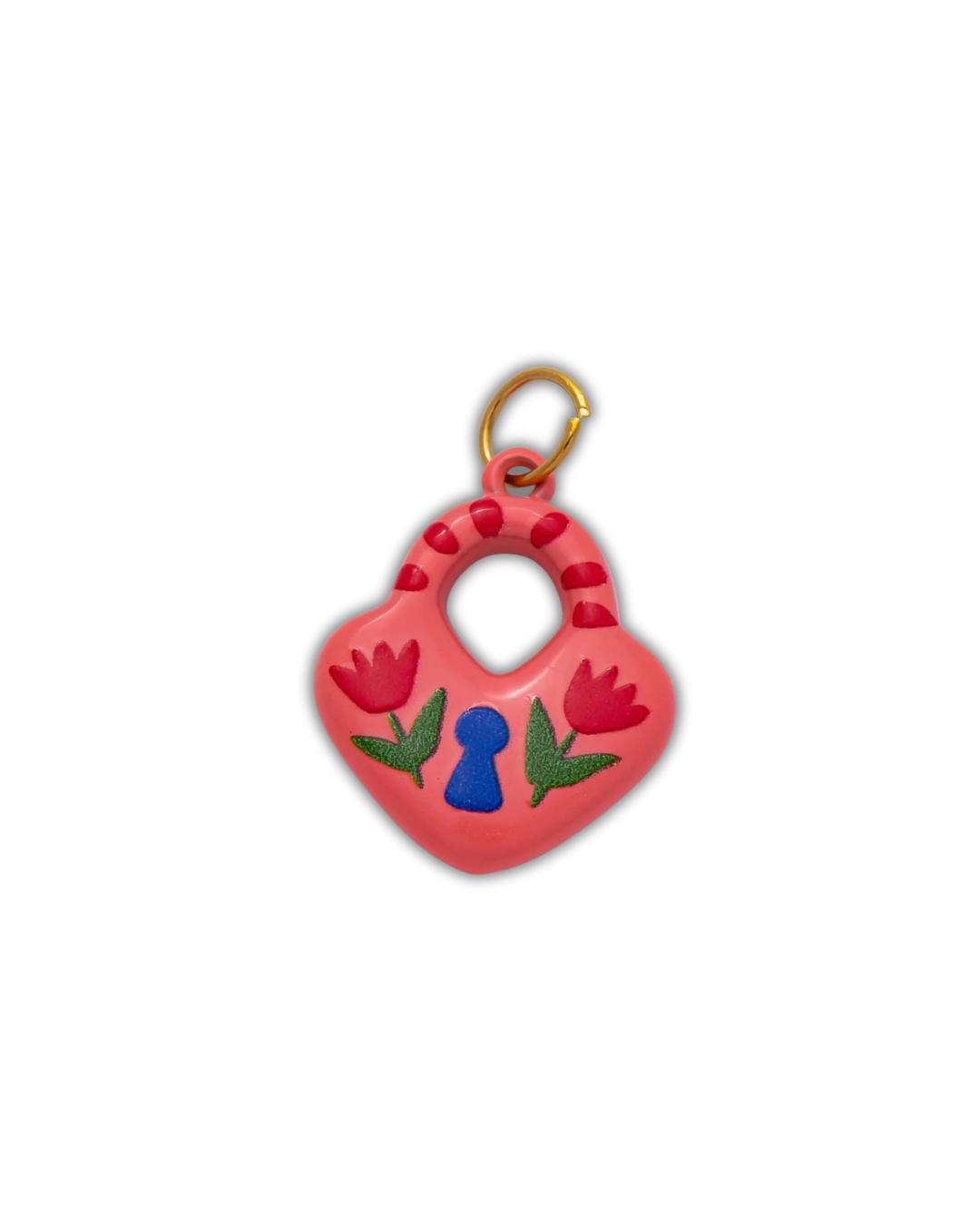 PAINTED PINK HEART LOCK (M)