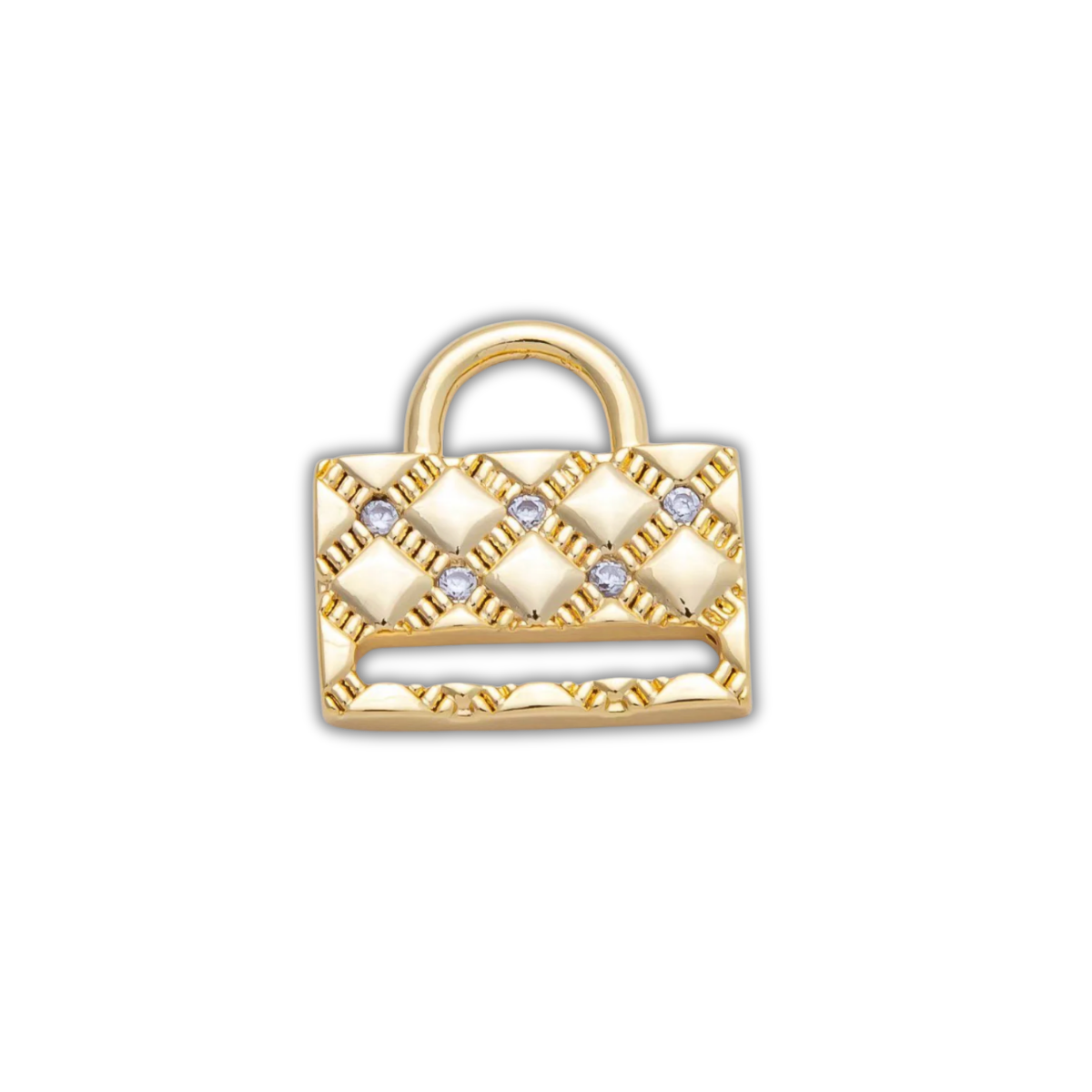 QUILTED PURSE CHARM (L)