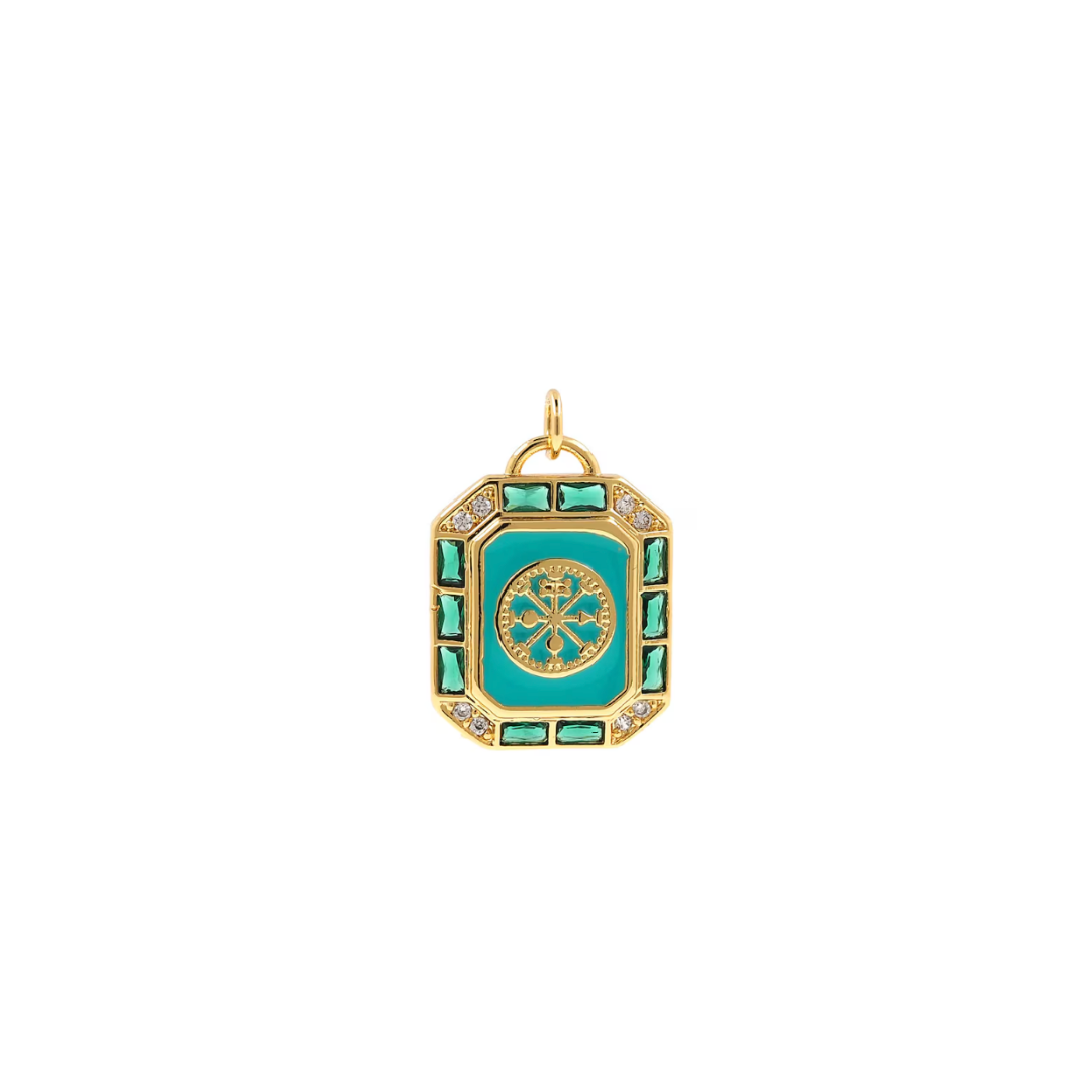 GREEN STONE CHARM (L)