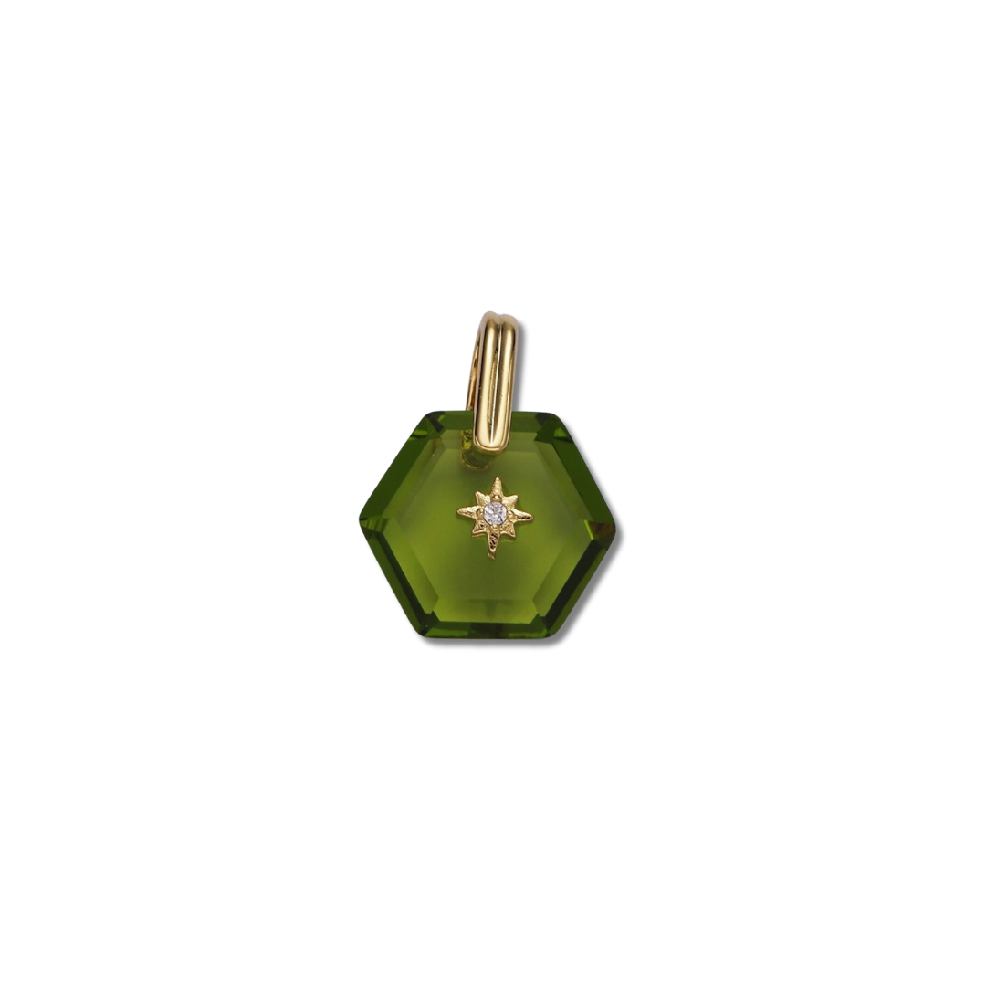 GREEN HEXAGON CRYSTAL (L)
