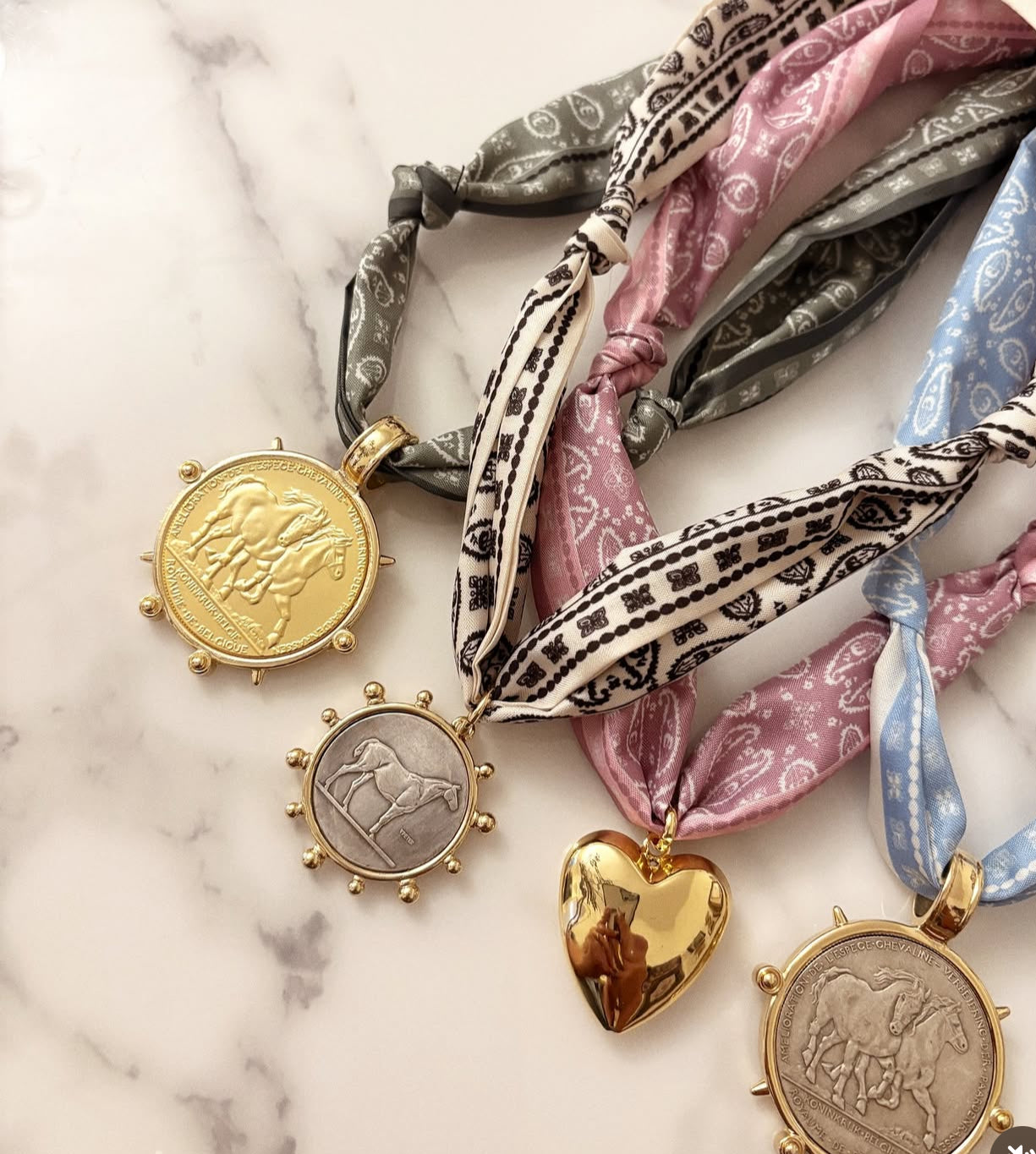 HORSE COIN SCARF NECKLACE (PREORDER)