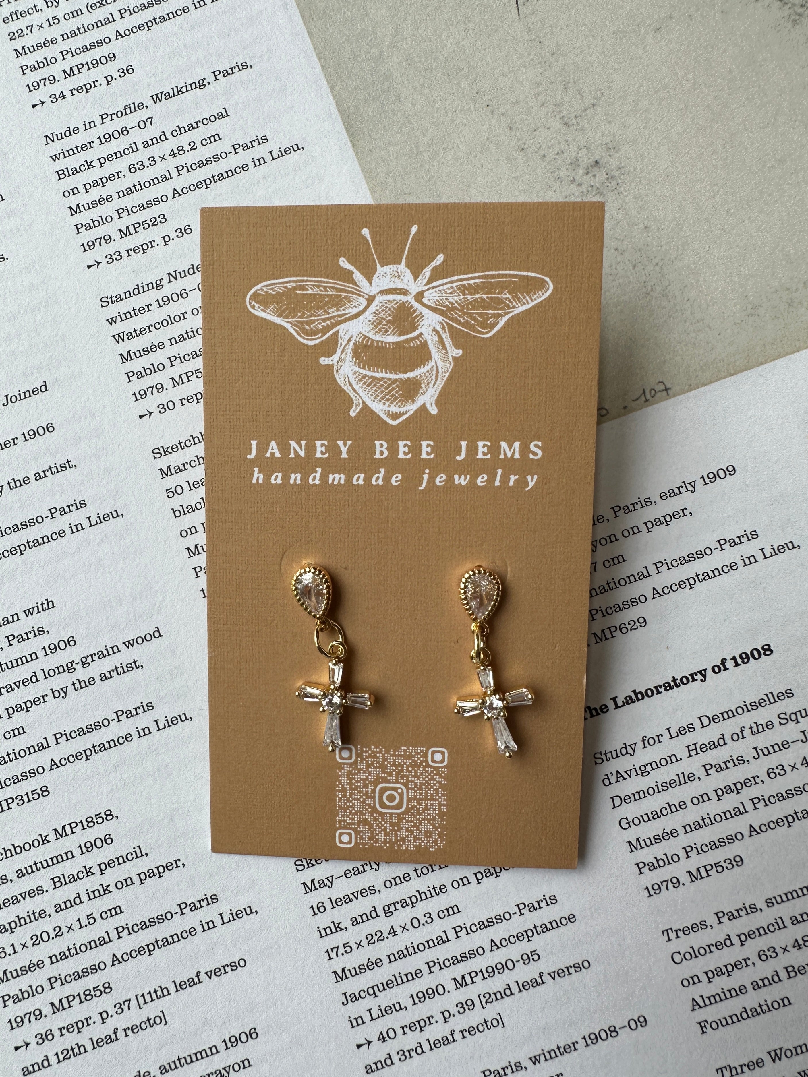 CROSS DROP EARRINGS