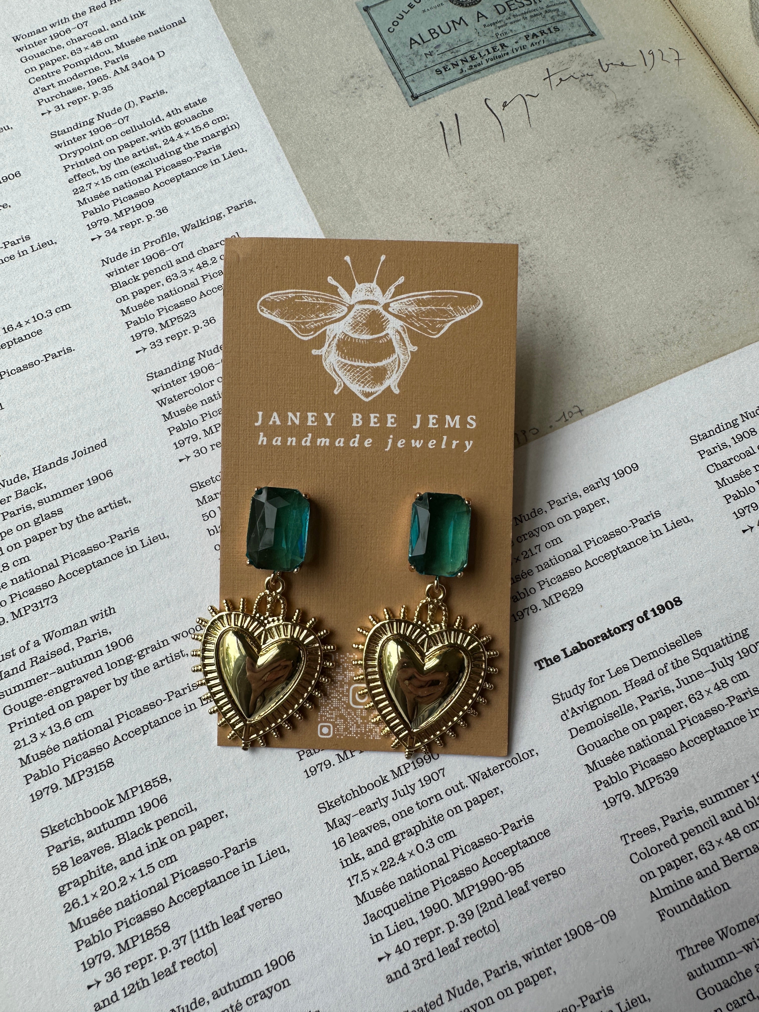 AQUAMARINE HEART EARRINGS