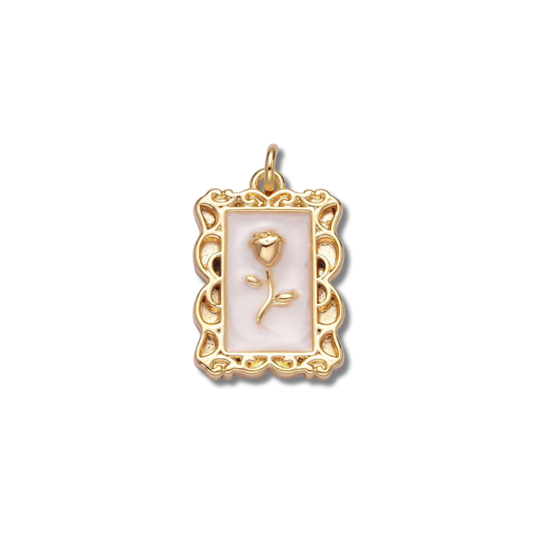 FRAMED ROSE CHARM (S)