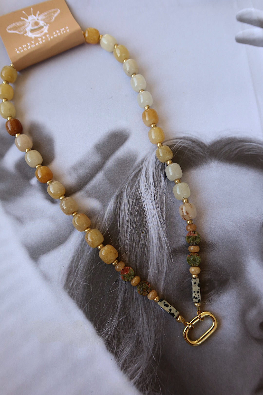 CITRINE BEADED CHARM HOLDER
