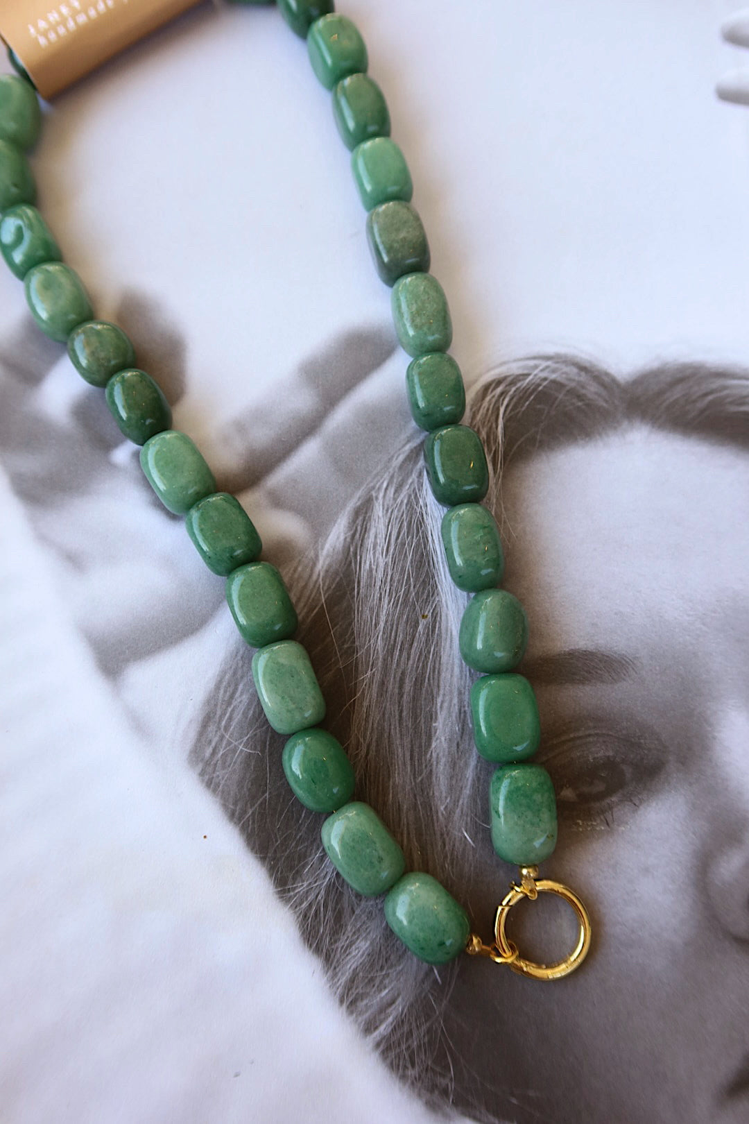 AVENTURINE BEADED CHARM HOLDER