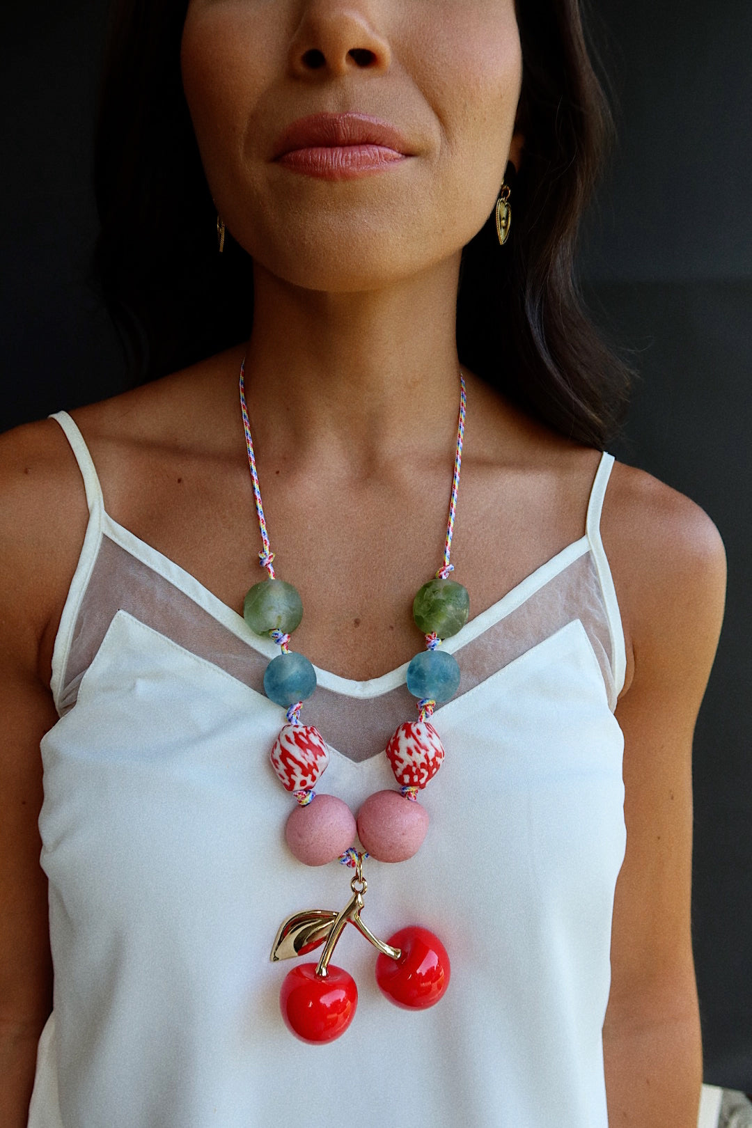 CHERRY BOMB (MIXED BEADS ON CORD)