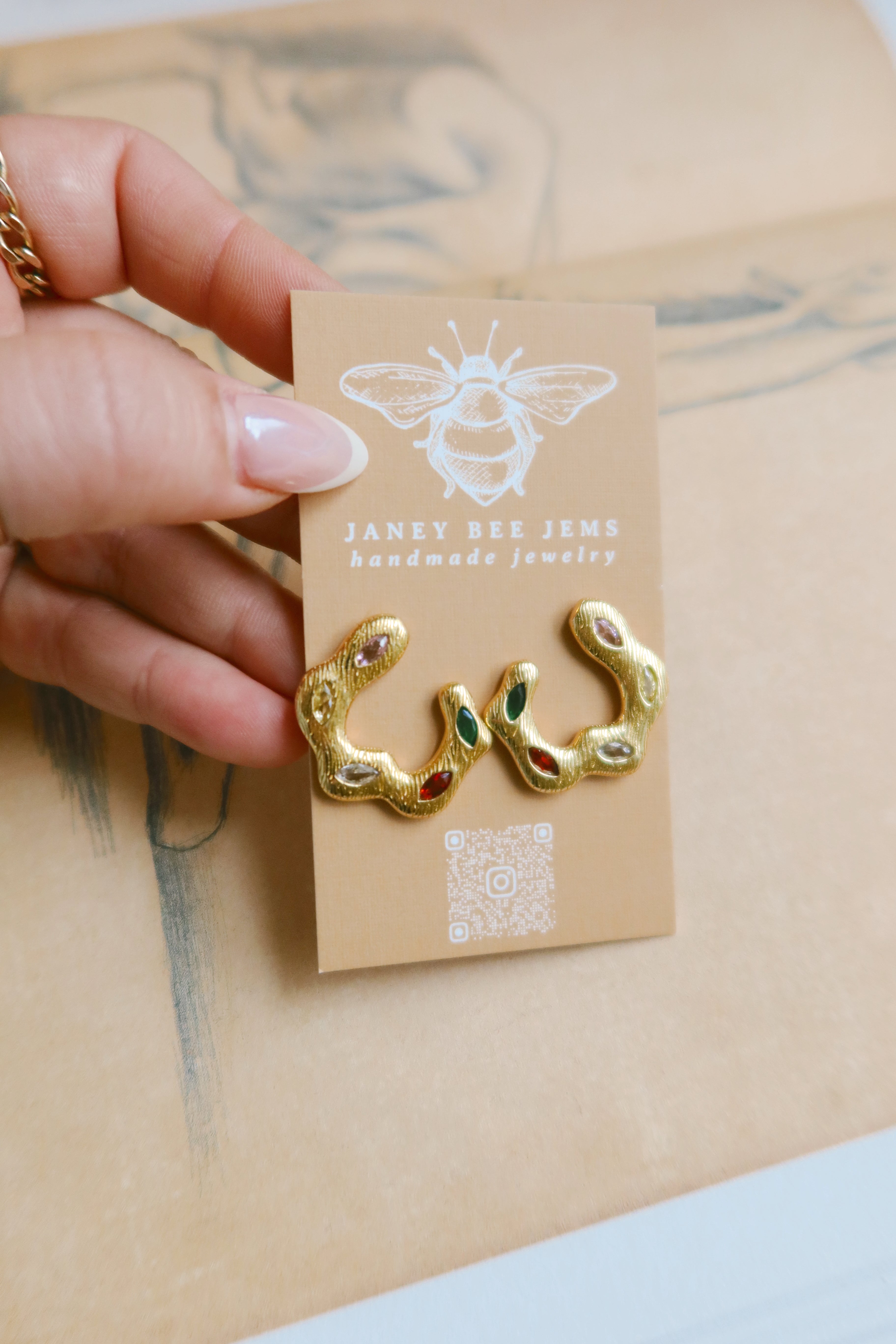 LARGE COLORFUL U EARRINGS