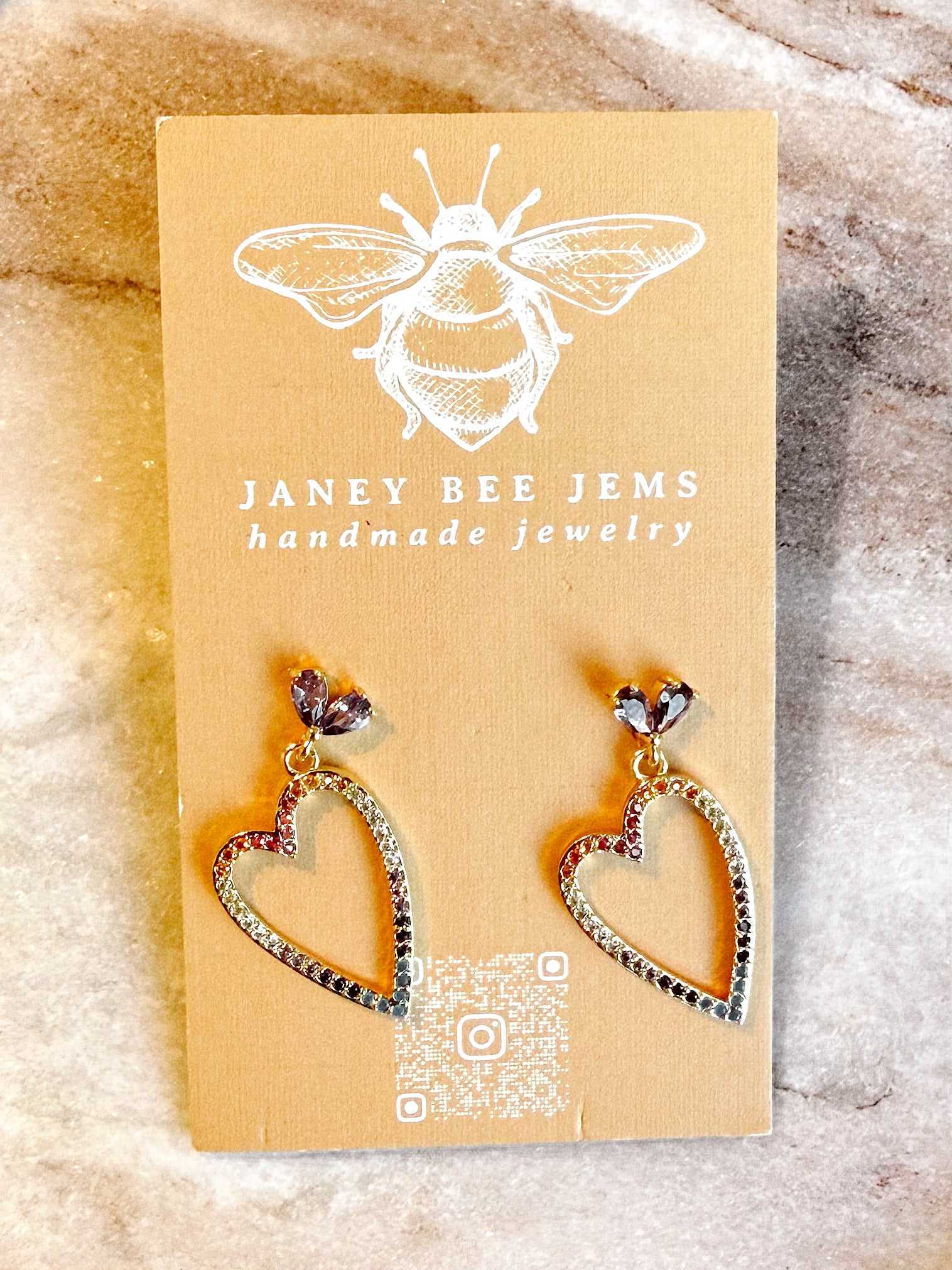 HEART DANGLE STUDS