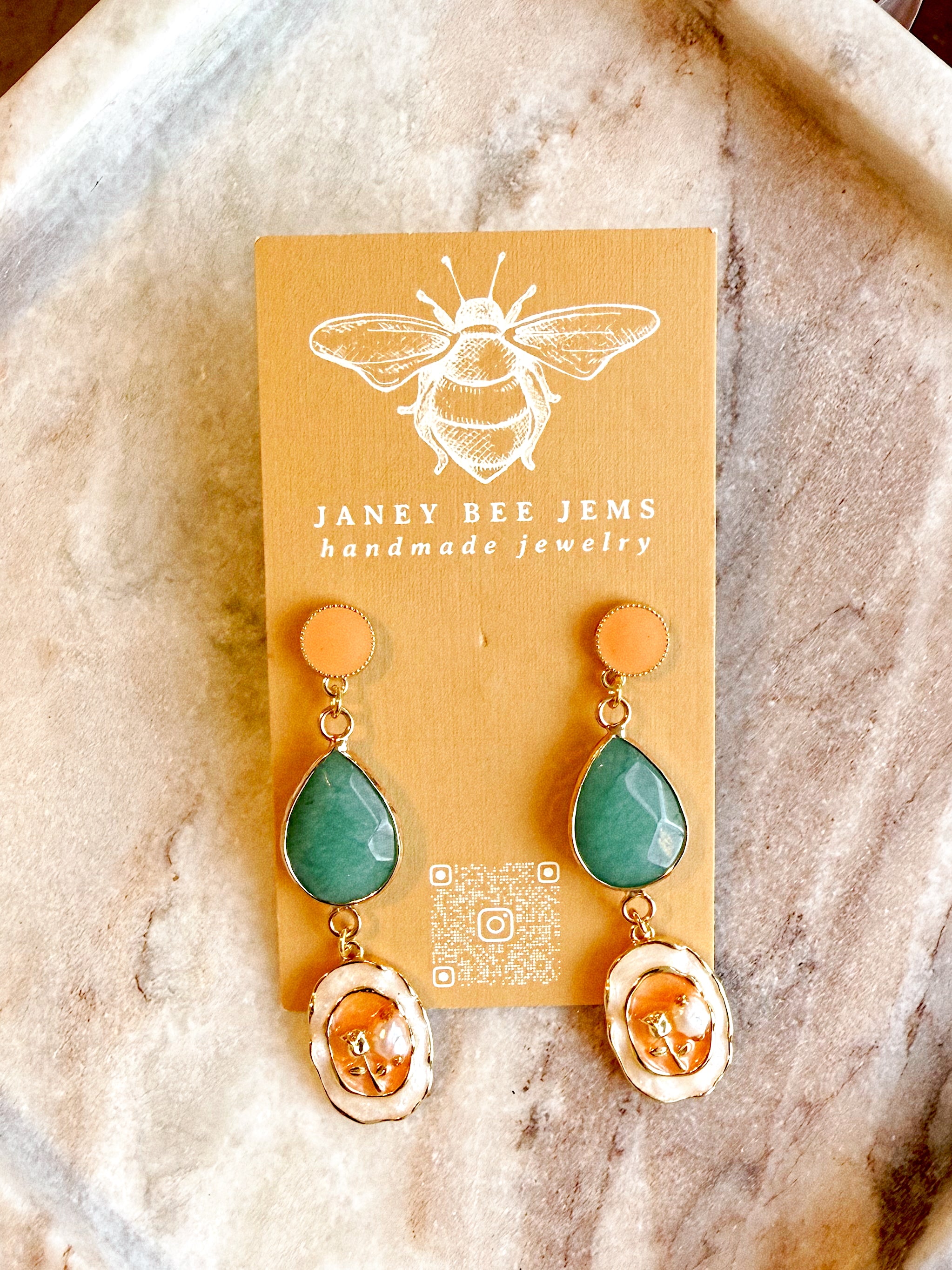 ORANGE AND TURQUOISE EARRINGS
