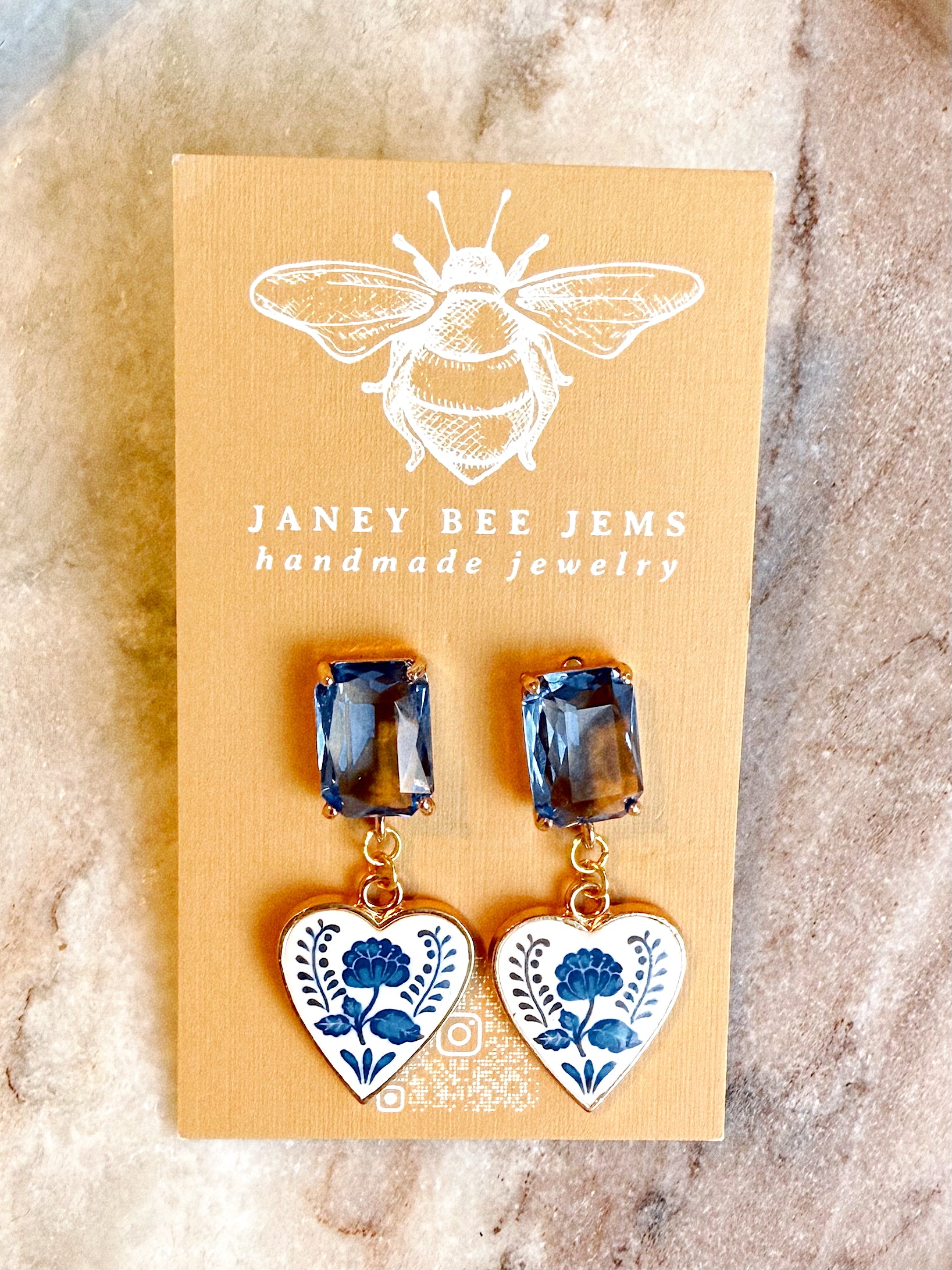 BLUE HEART EARRINGS