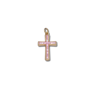 PINK CROSS CHARM (M)