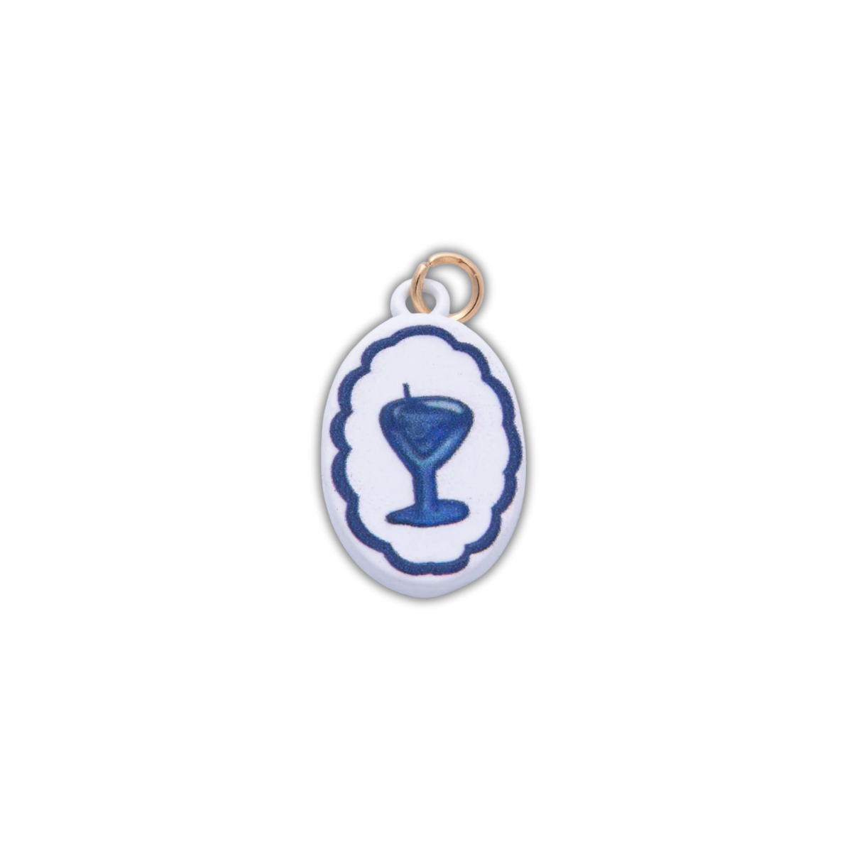 PAINTED BLUE MARTINI CHARM (M)