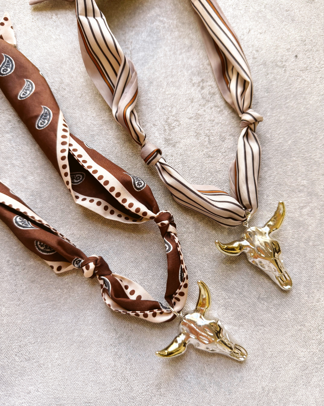 STEER HEAD SCARF NECKLACES