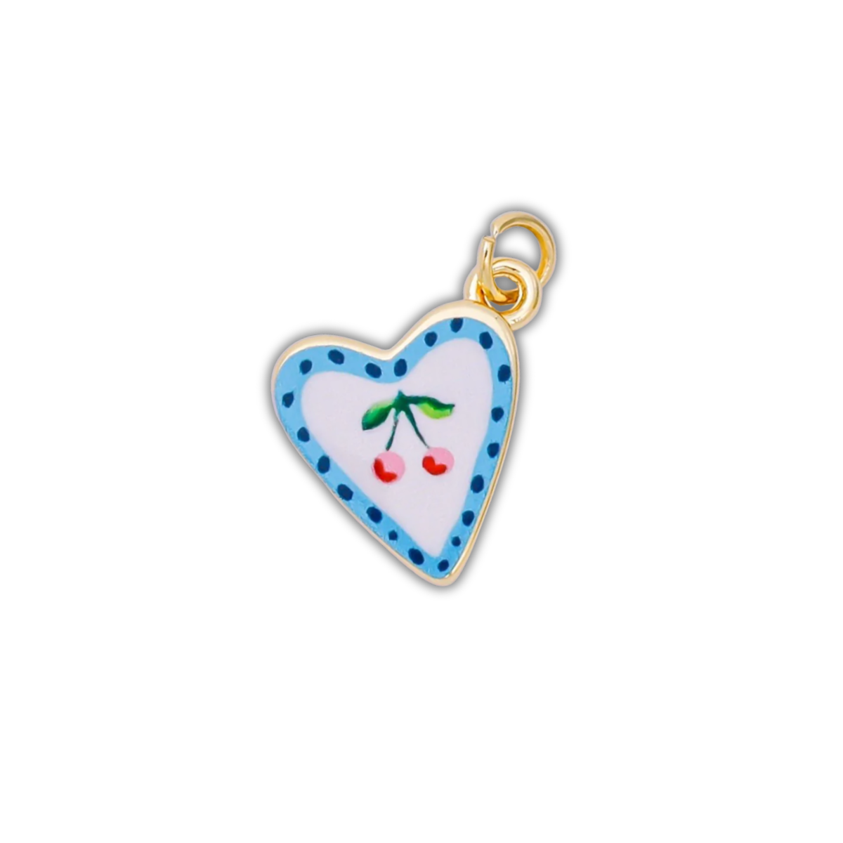 PAINTED CHERRIES HEART CHARM (S)