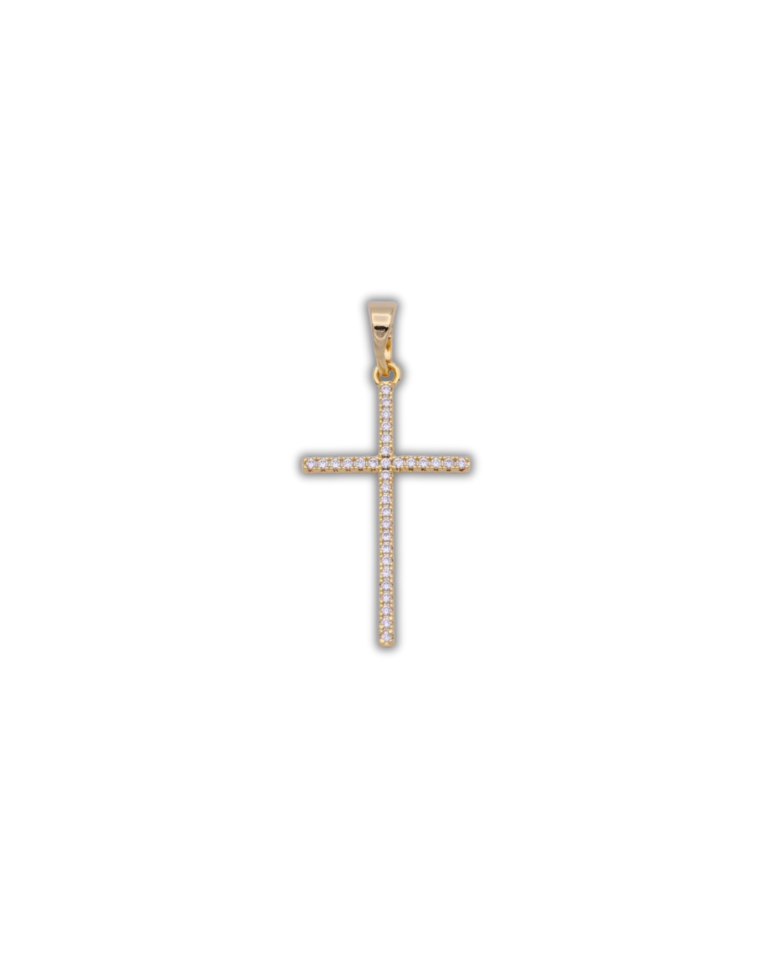 PAVE GOLD CROSS