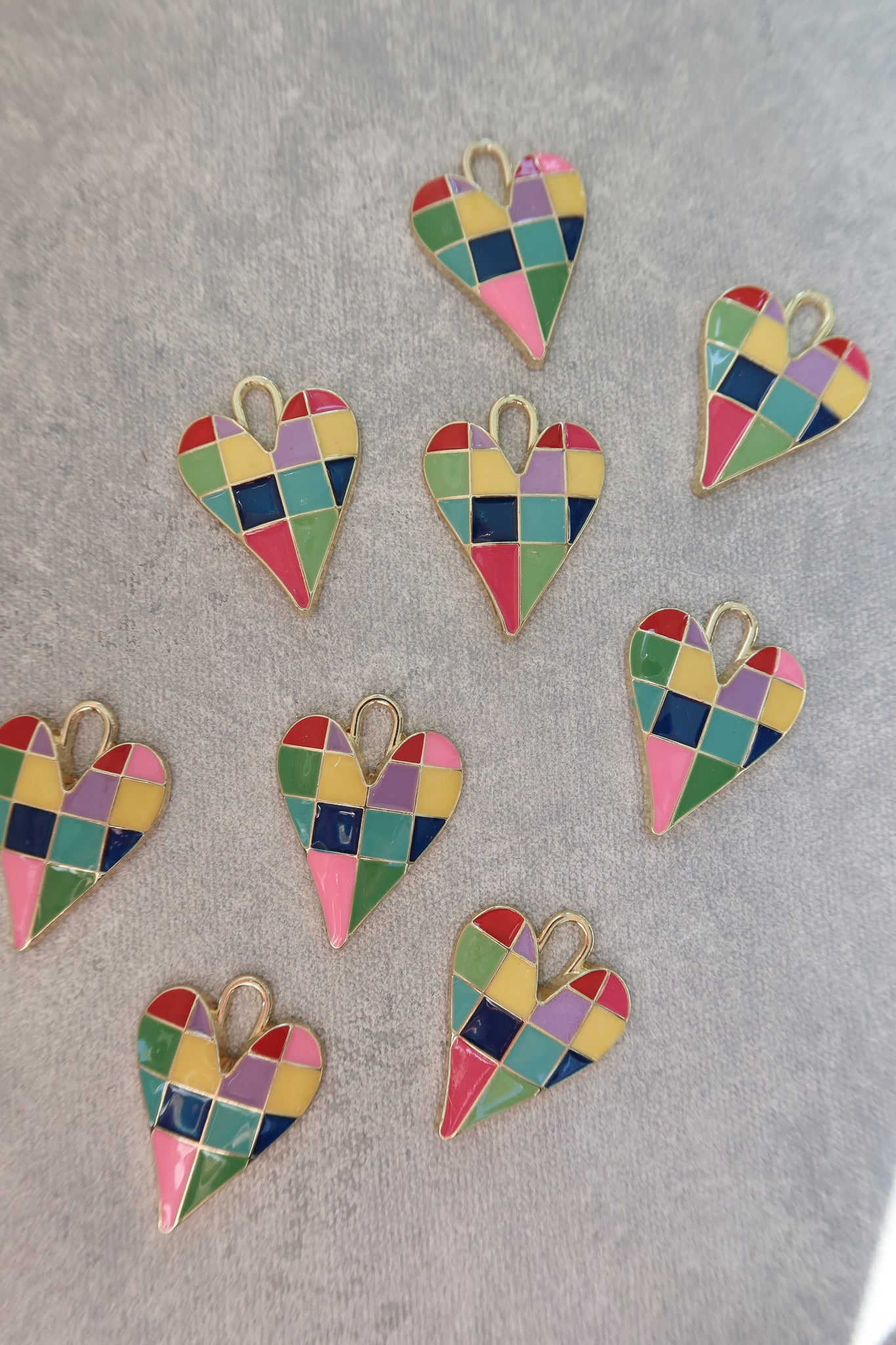 COLORFUL CHECKERED HEARTS