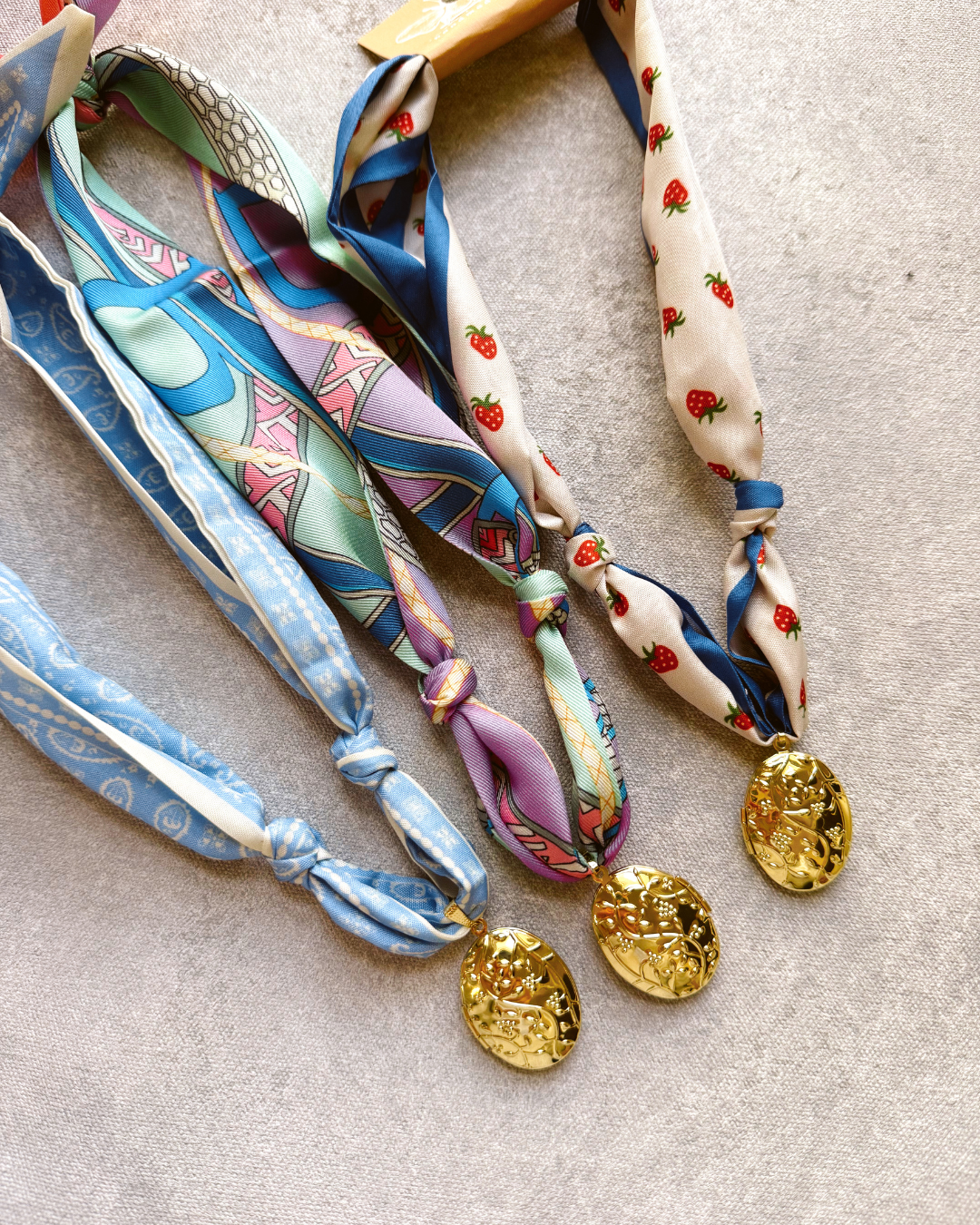 LOCKET SCARF NECKLACES