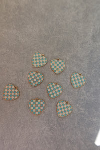 BLUE CHECKERED HEARTS