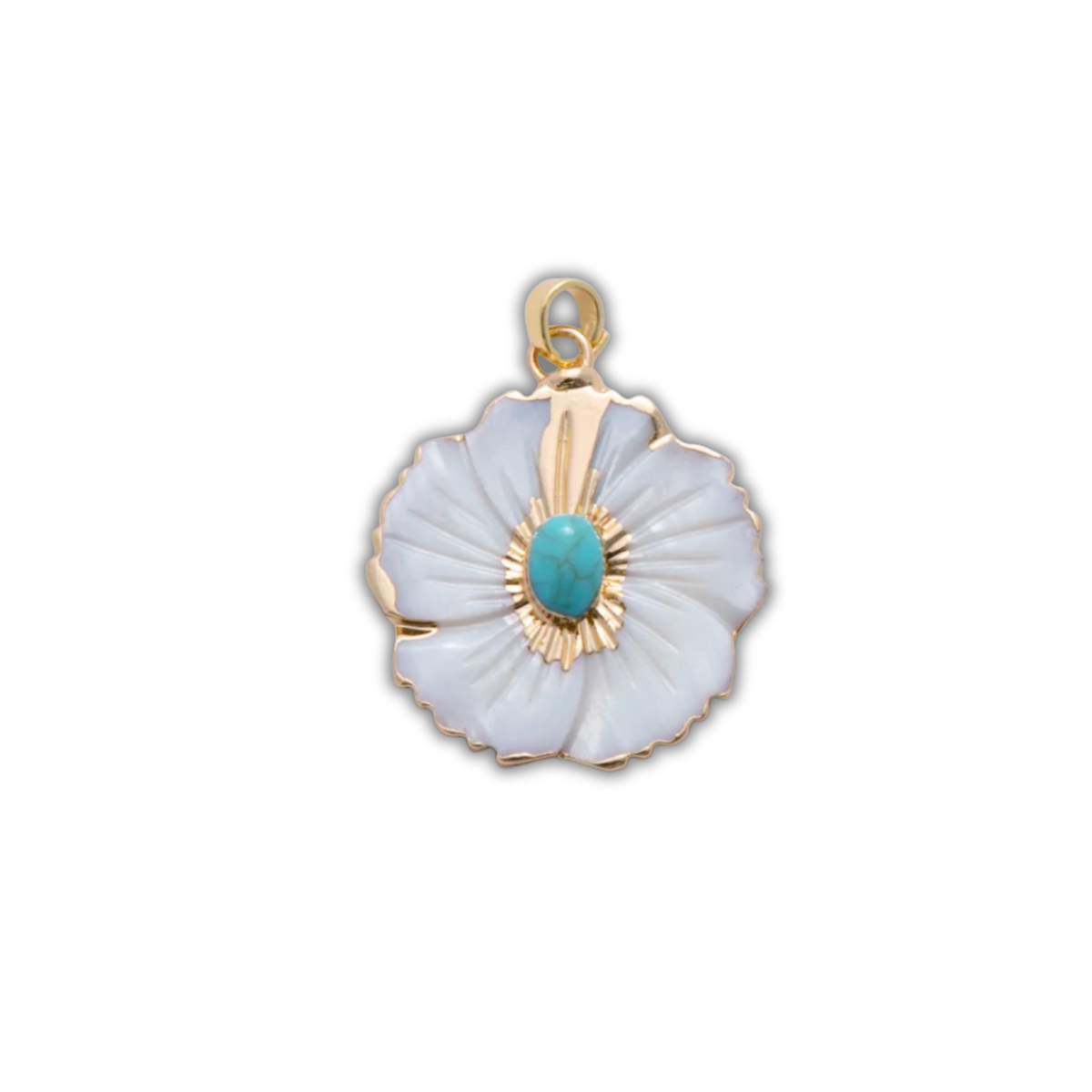 TURQUOISE FLOWER CHARM (L)