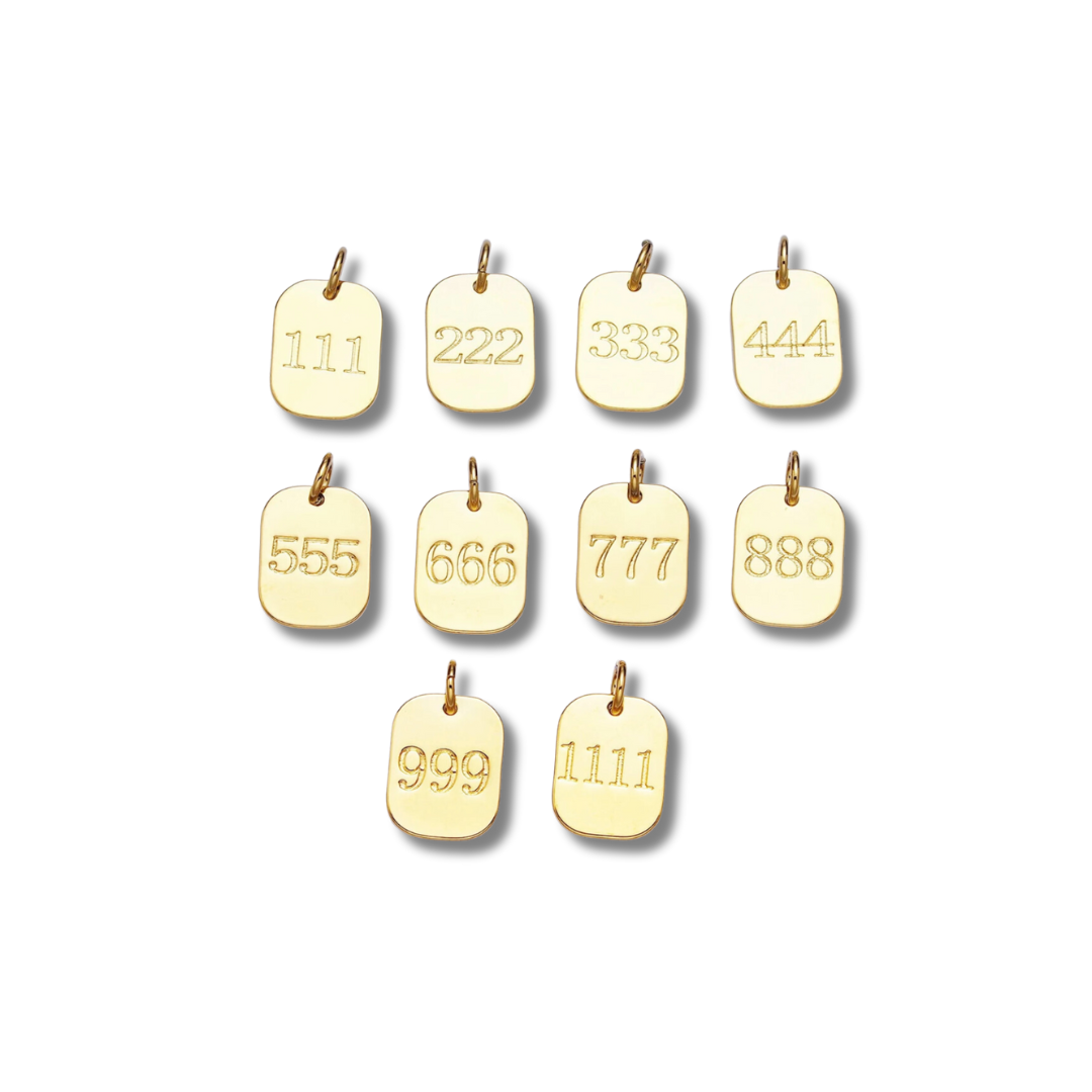 ANGEL NUMBER TAG CHARMS