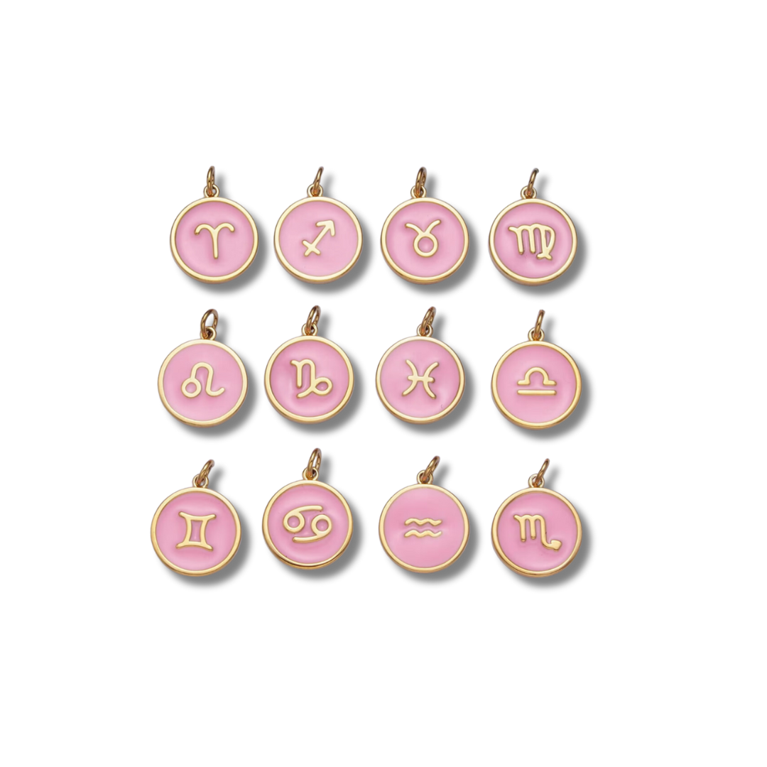 PINK ASTROLOGY COIN CHARMS (S)