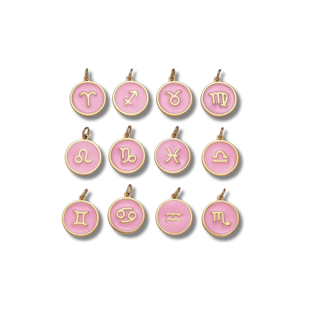 PINK ASTROLOGY COIN CHARMS