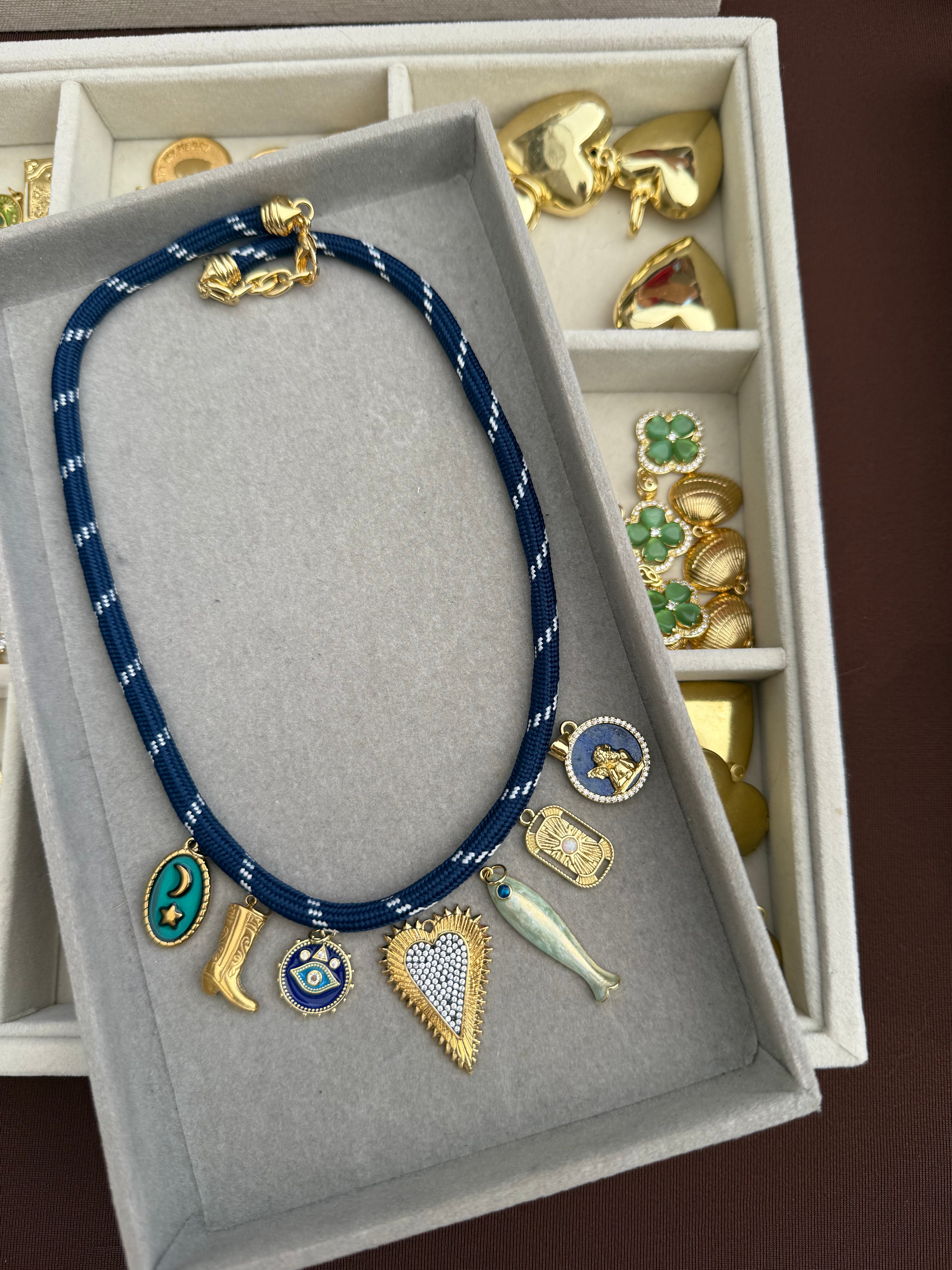 NAVY CORD NECKLACE