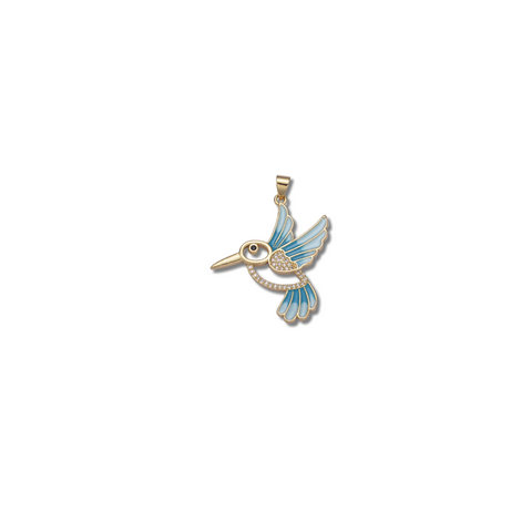 BLUE HUMMINGBIRD CHARM