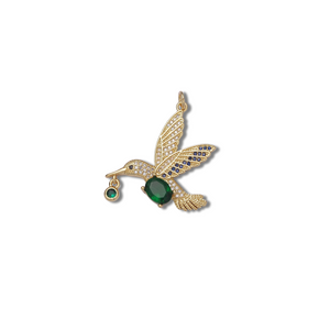 GREEN HUMMINGBIRD CHARM