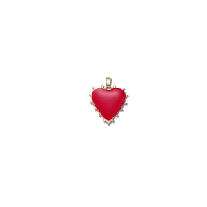 RED PUFFY HEART CHARM