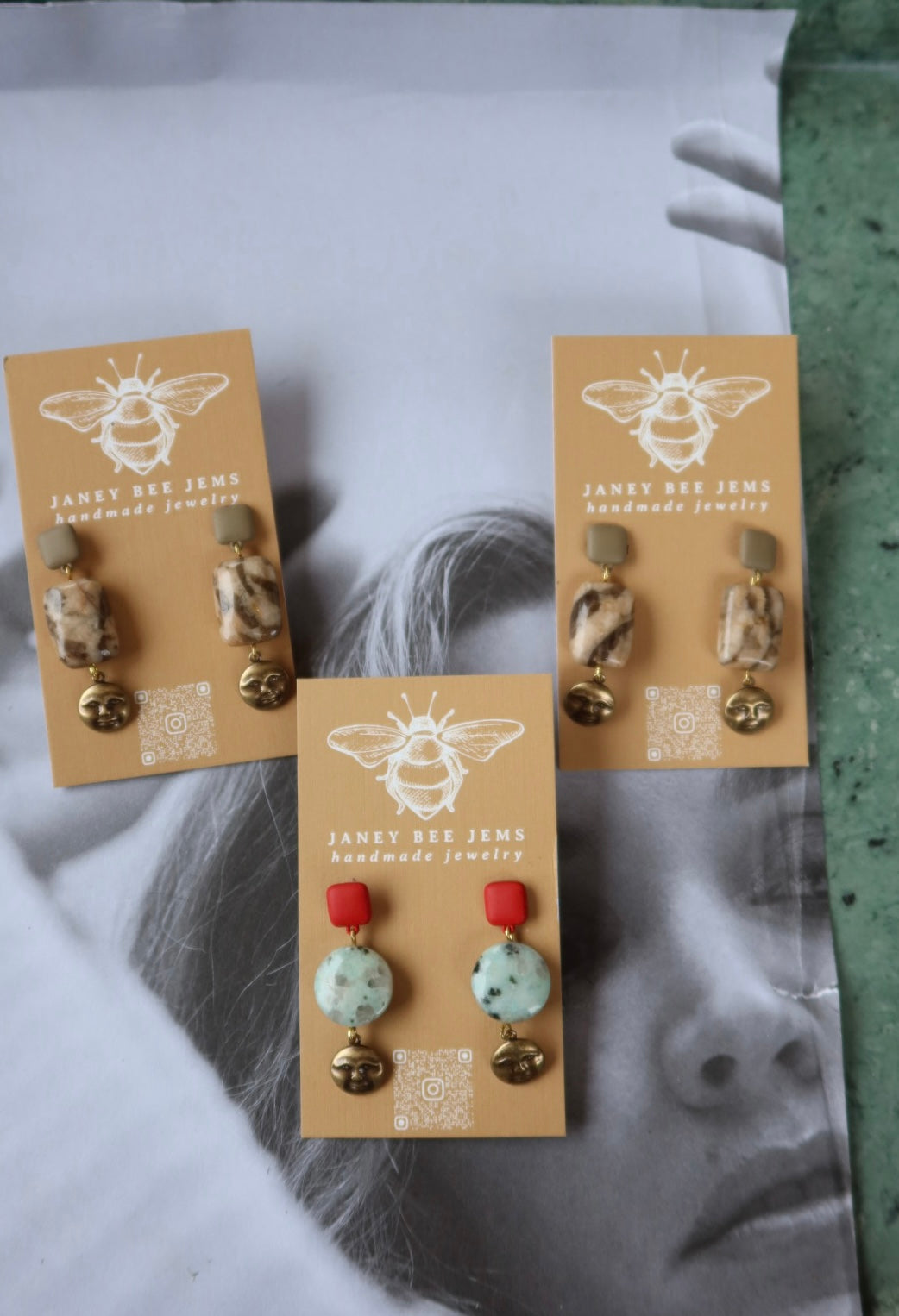 MOON FACE STUDS