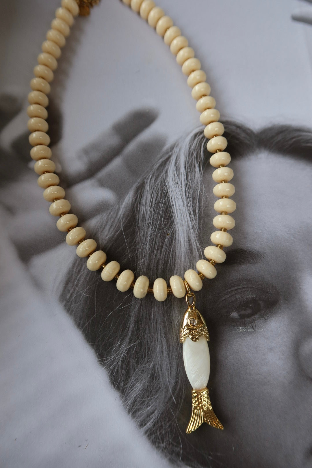 BEIGE BEADED FISH