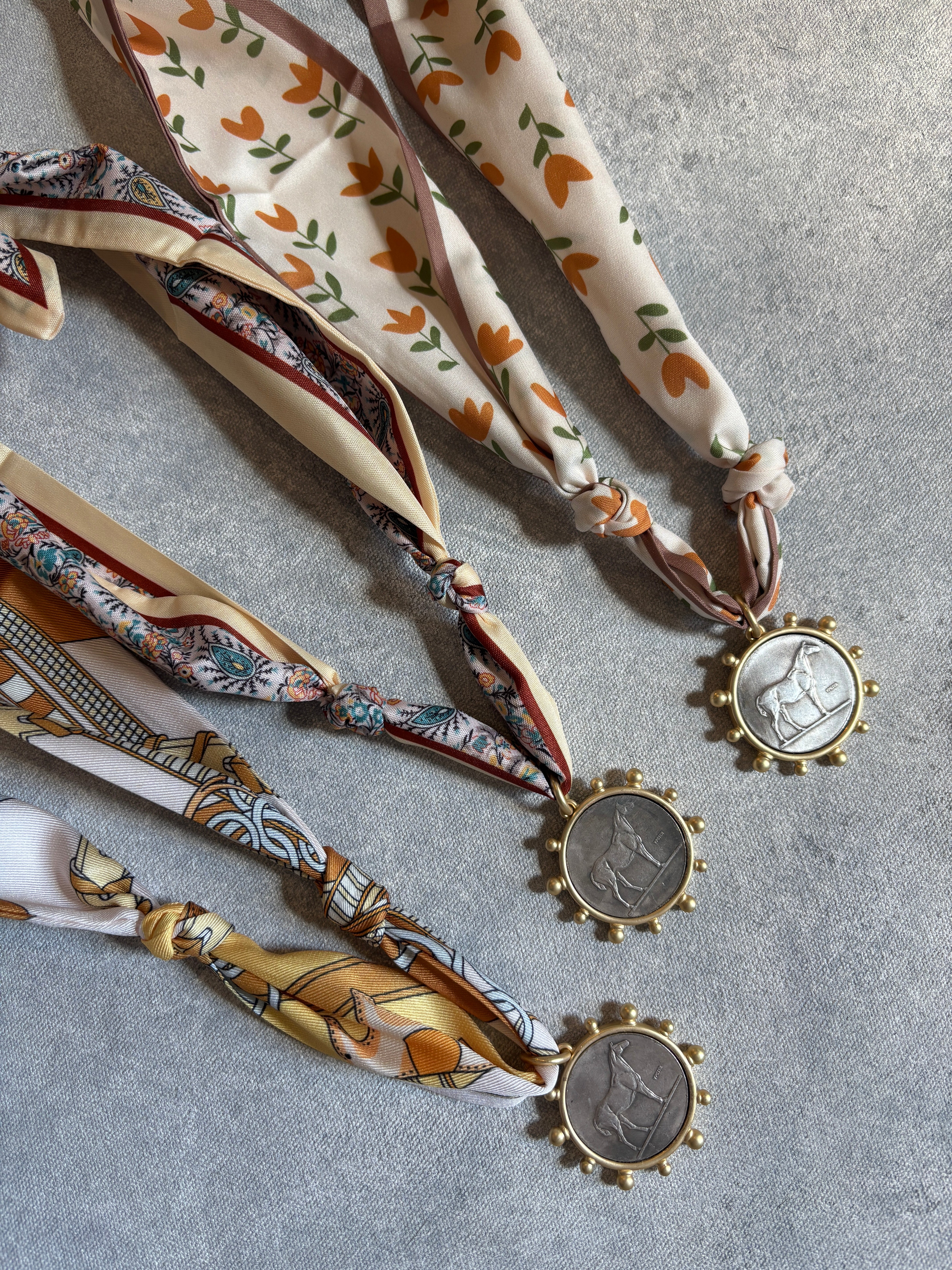 CREAM SILVER HORSES