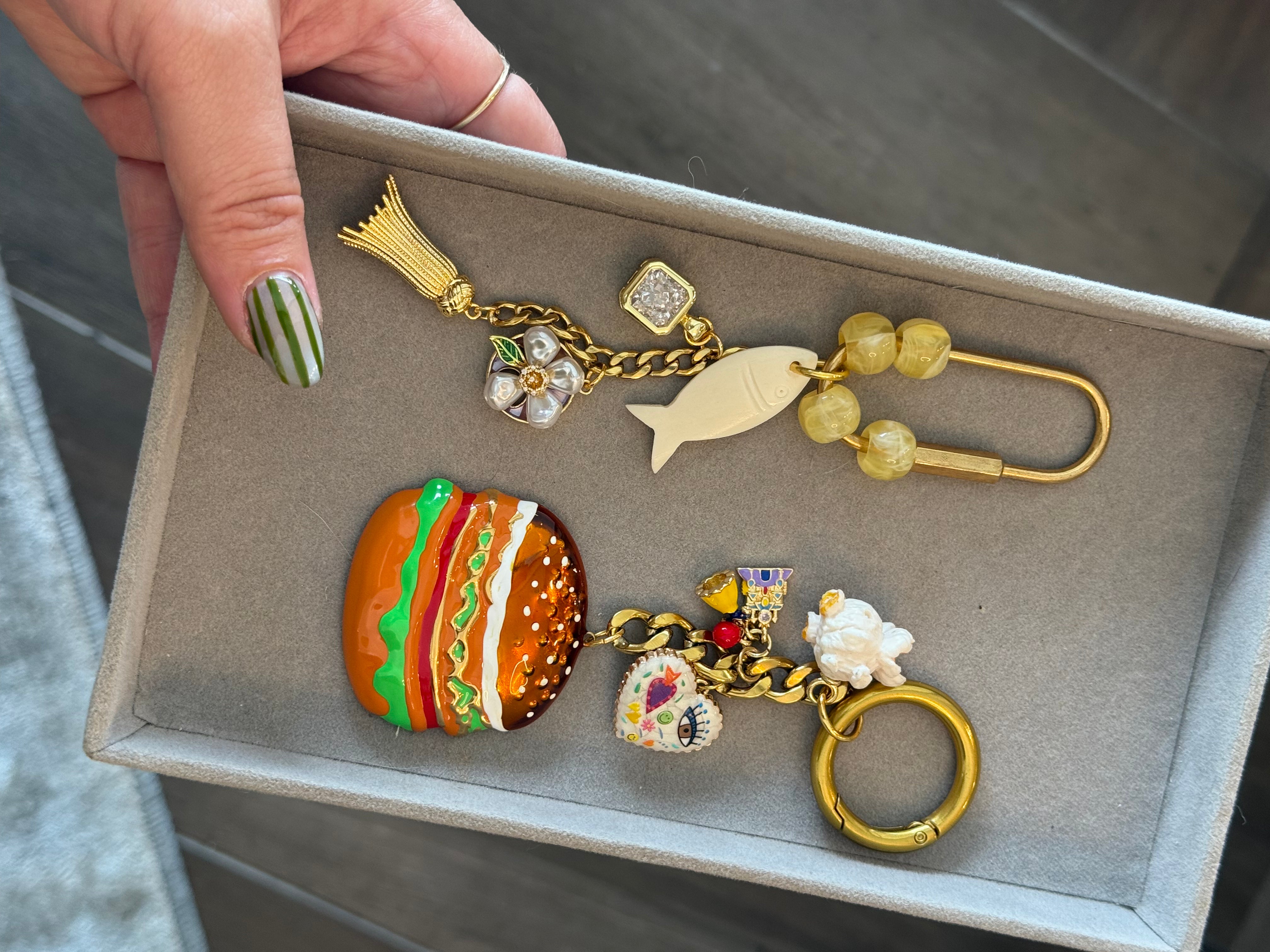 BEADED CARABINER BAG CHARM (BASE ONLY)