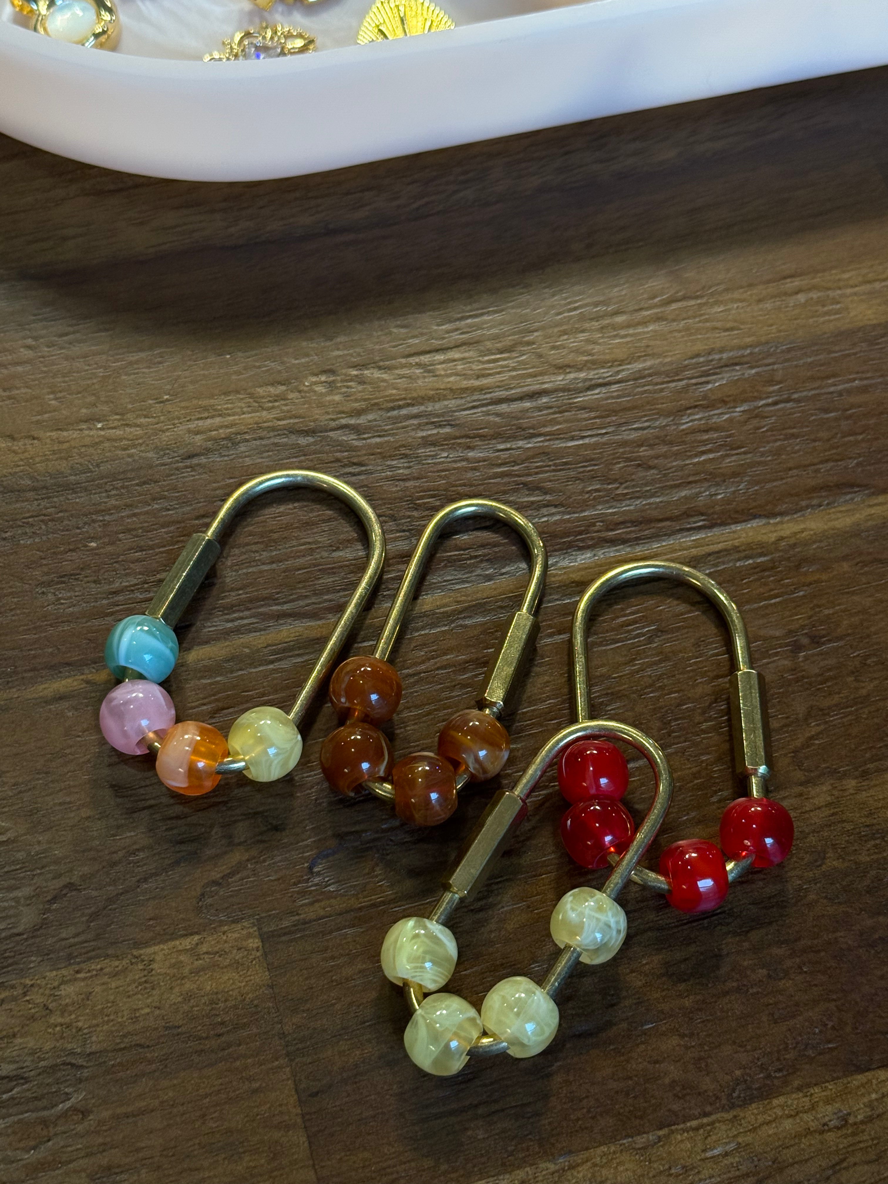 BEADED CARABINER BAG CHARM (BASE ONLY)
