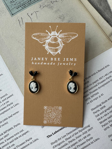 ONYX CAMEO EARRINGS