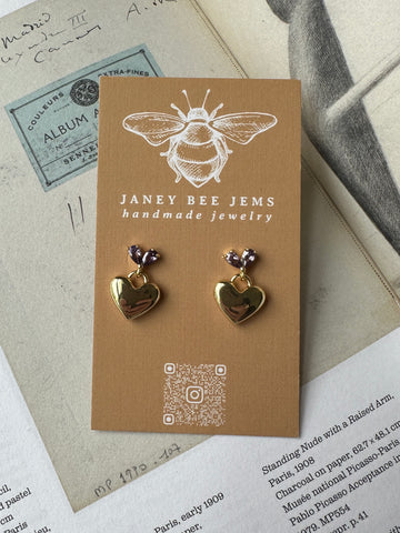 VIOLET HEART EARRINGS