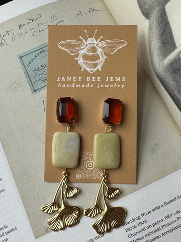 AMBER GINKGO DANGLES