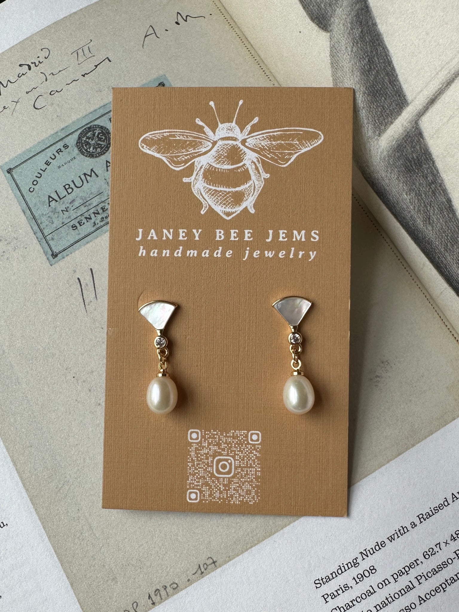 MOTHER OF PEARL DANGLES