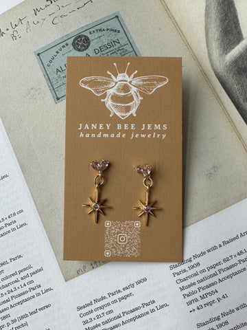 BLUSH STAR DANGLES