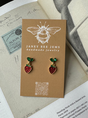 BERRY JEWELED EARRINGS