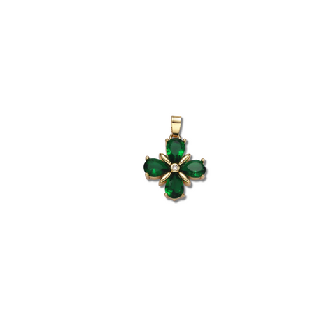 GREEN CRYSTAL FLOWER CHARM