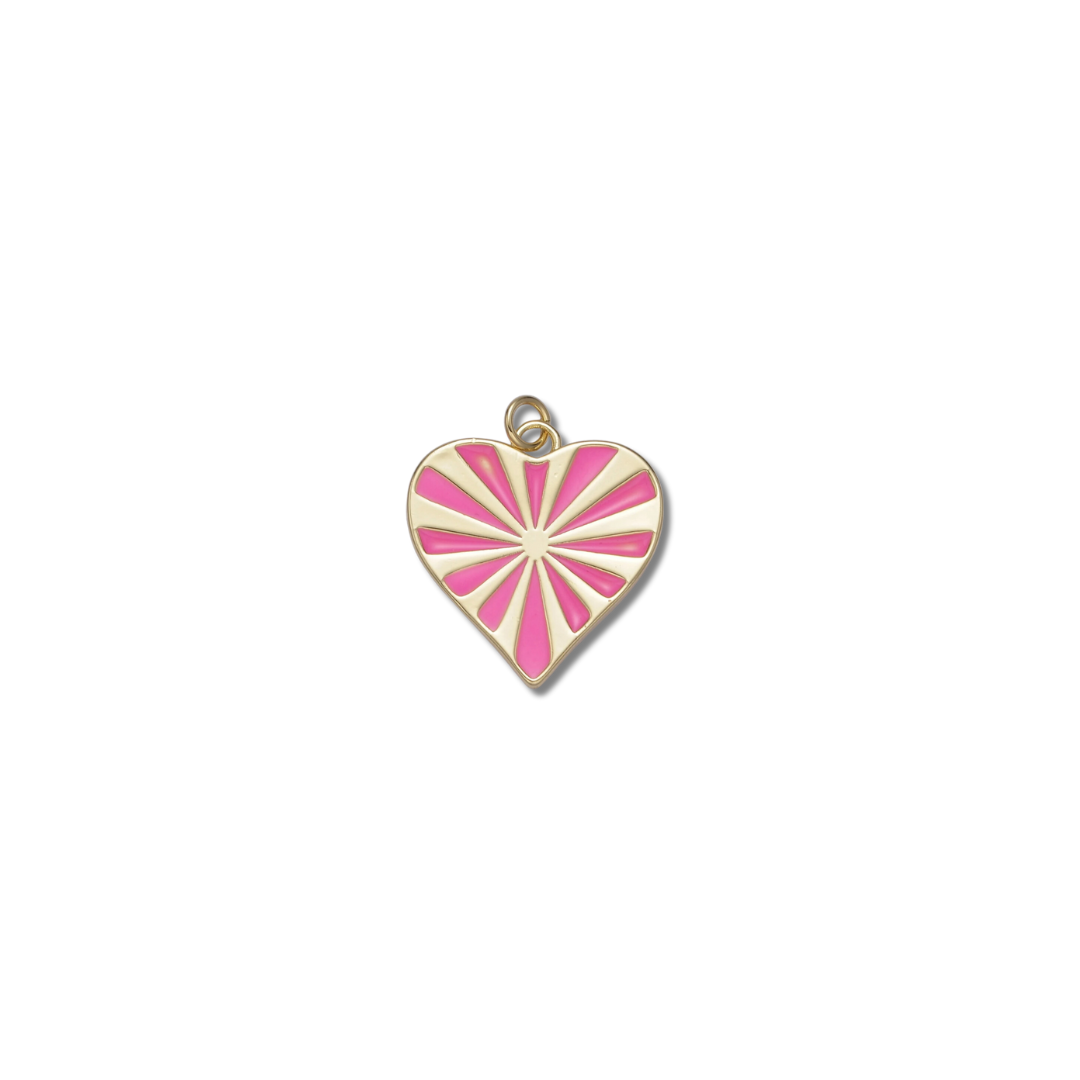 PINK STRIPED HEART (L)